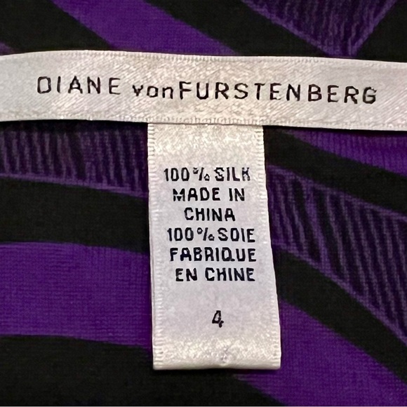 Diane von Furstenberg Purple Silk Dress Size 4 - Picture 2 of 3
